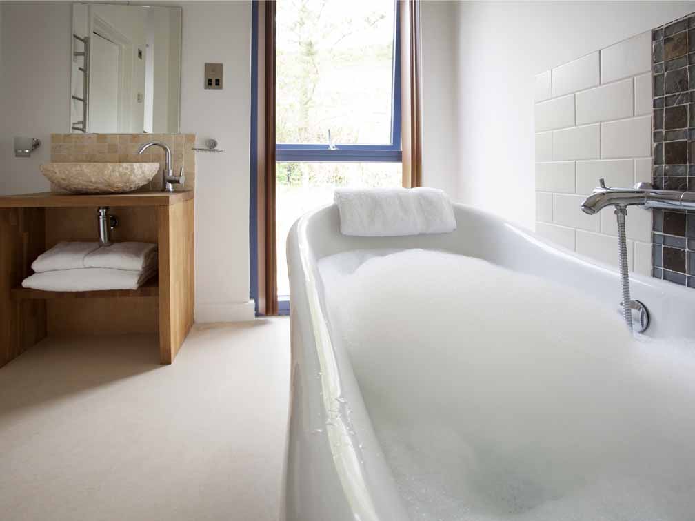 Modern bathroom with bubble bath Modern bathroom with bubble bath