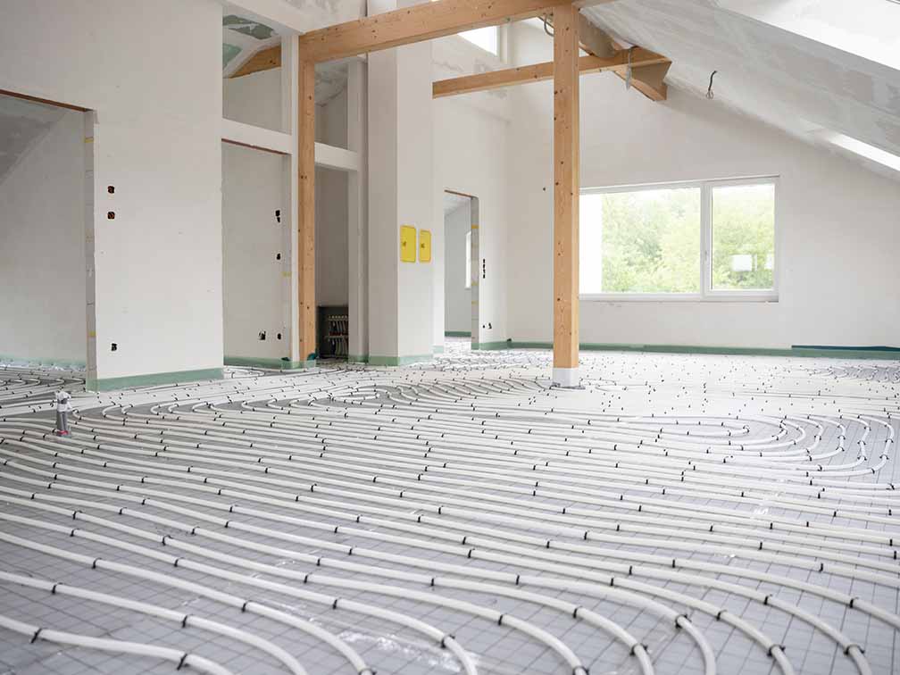 Modern house with underfloor heating Modern house with underfloor heating